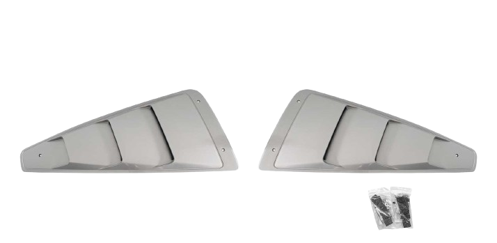 2005-2014 Mustang Roush 420101 Quarter Window Louvers Scoops Brilliant Silver UI