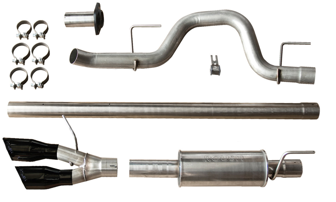 2010-2014 Ford F-150 Roush Cat-Back Side Exit Exhaust System Kit w/ Black Tips