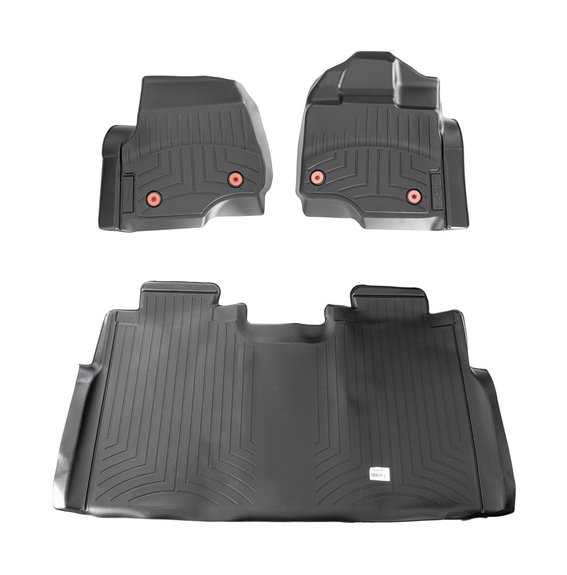 2015-2026 F150 Super Crew Roush 421975 Rubber 3pc Front & Rear Floor Mat Liners