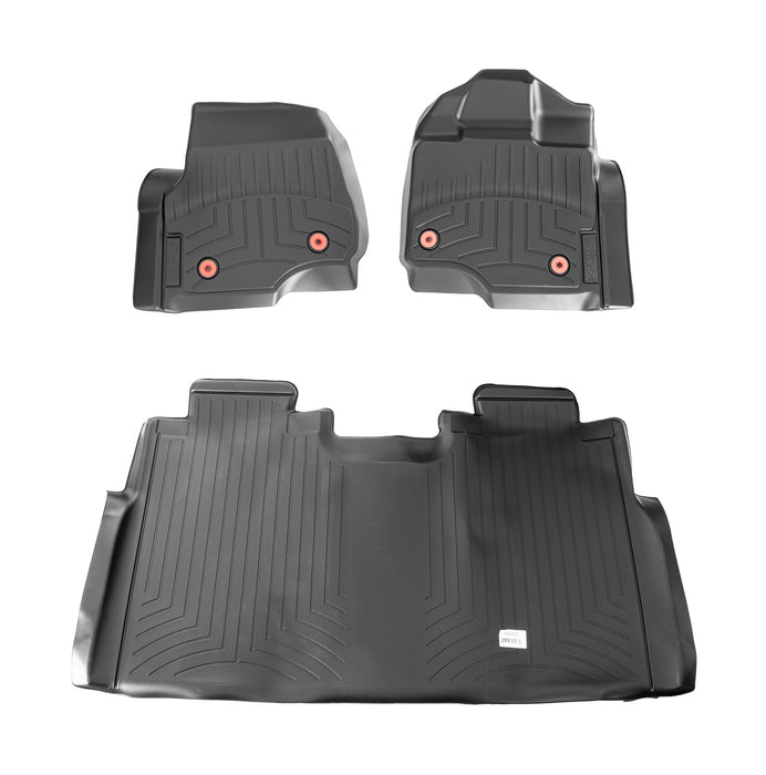 2015-2024 Ford F150 Roush 421975 WeatherTech Rubber 3pc Front & Rear Floor Mat Liners