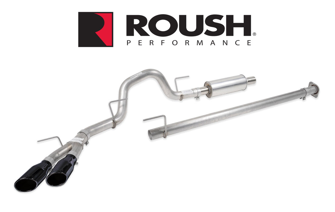 2015-2020 Ford F-150 2.7, 3.5, 5.0 Roush 421985-BLK Cat-Back Side Exit Exhaust System w/ Black Tips