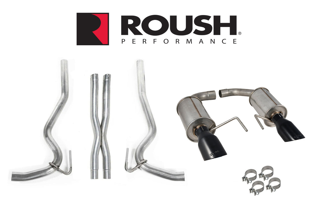 2015-2017 Mustang GT 5.0L V8 Roush 422092BLK Cat-Back Exhaust System w/ X Pipe