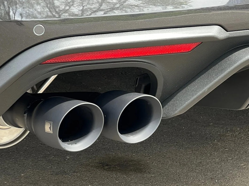 2018-2026 Mustang GT Coupe Roush Cat Back Exhaust System X-Pipe Black Quad Tips