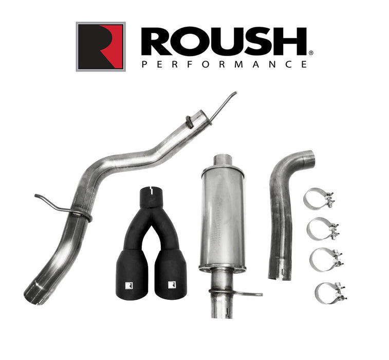 2019-2023 Ford Ranger 2.3L Roush 422179BLK Cat Back Side Exit Exhaust System Kit w/ Black Tips