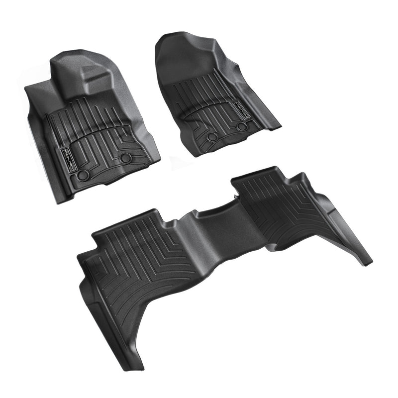 2019-2023 Ranger Crew Cab Roush Front & Rear 3pc Rubber Floor Mat Liners