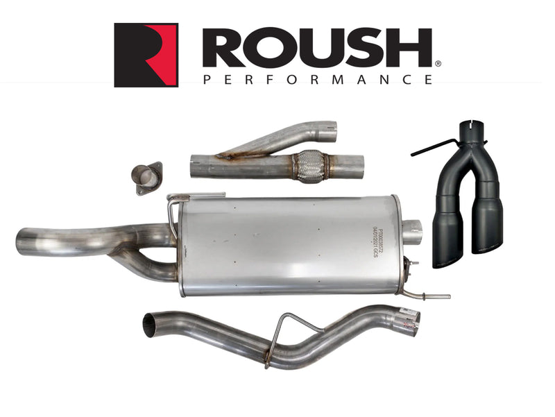 2021-2026 F-150 Roush 422264-BLK Side Exit Cat Back Exhaust System w/ Black Tips