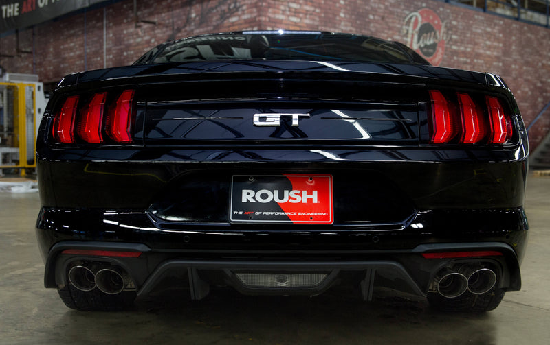 2018-2023 Ford Mustang Roush 422293 Quad Tip Axle Back Active Exhaust System