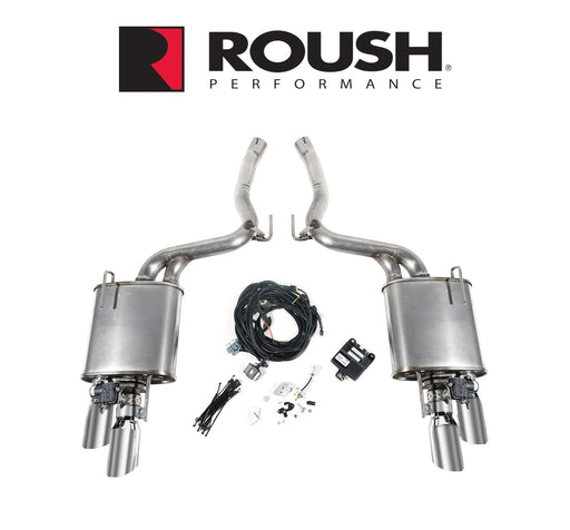 2018-2024 Ford Mustang Roush 422293 Quad Tip Axle Back Active Exhaust System