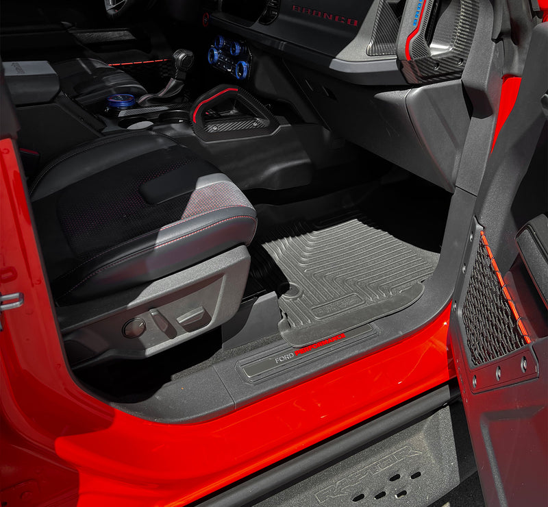 2021-2026 Bronco 4-Door Roush Front, Rear & Cargo 4pc Rubber Floor Mat Liners