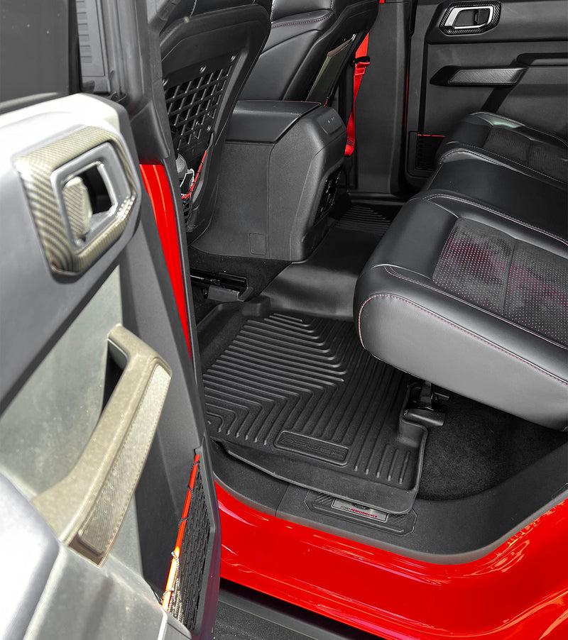 2021-2026 Bronco 4-Door Roush Front, Rear & Cargo 4pc Rubber Floor Mat Liners