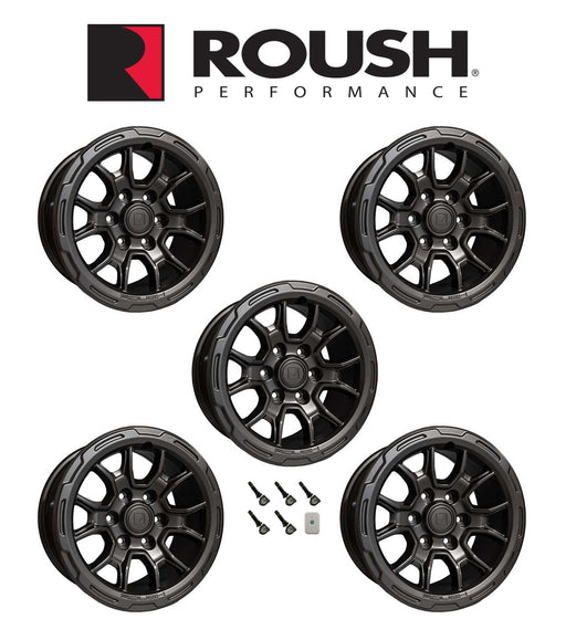 2021-2023 Ford Bronco R Roush 17" x 8.5" Set of 5 Iridium Gray Wheels & TPMS Kit