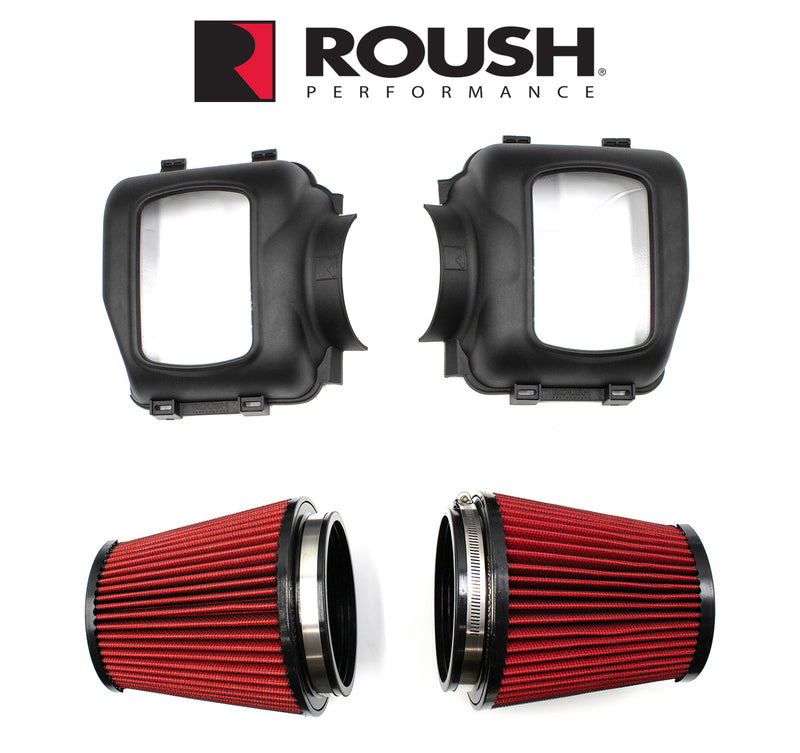 2024-2026 Mustang GT 5.0L Roush 422334 Dual Cold Air Intake Filters & Lids Kit