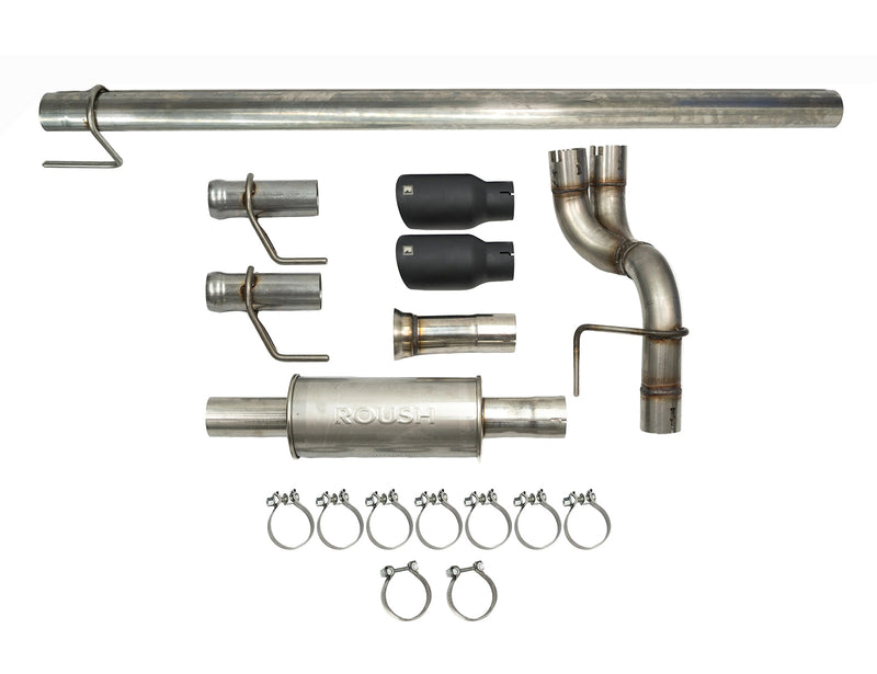 2021-2026 F-150 5.0 Roush 422345 Cat-Back Exhaust System w/ Black Tips