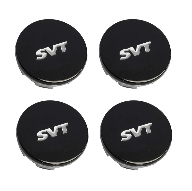 1994-2004 Ford Mustang & Cobra 2.5" Black & Silver SVT Center Caps - Set of 4