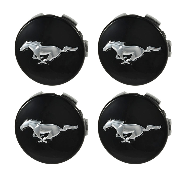 2015-2026 Mustang OEM FR3Z-1130-C Black w Chrome Running Horse Wheel Center Caps