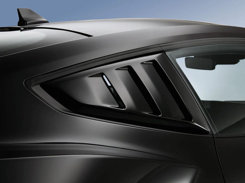 2024-2025 Mustang OEM VPR3Z-63280B10-B Gloss Black Quarter Window Louvers Pair
