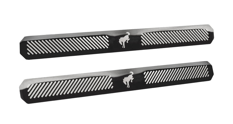 2021-2025 Ford Bronco OEM 2-Door Sill Step Plates Pair Black Chrome w/ Logo