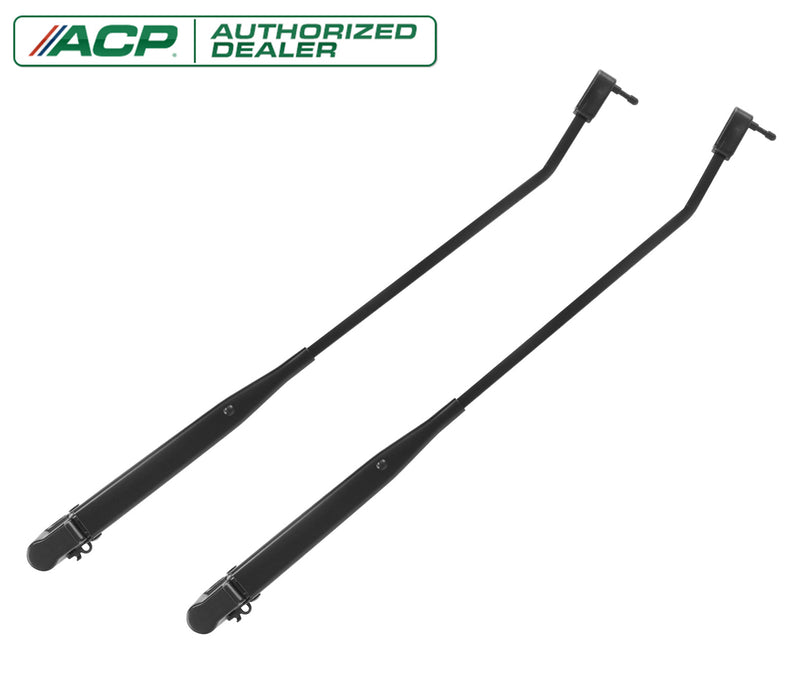 1987-1993 Ford Mustang Outside Wiper Arms Stainless Steel in Black Pair LH & RH