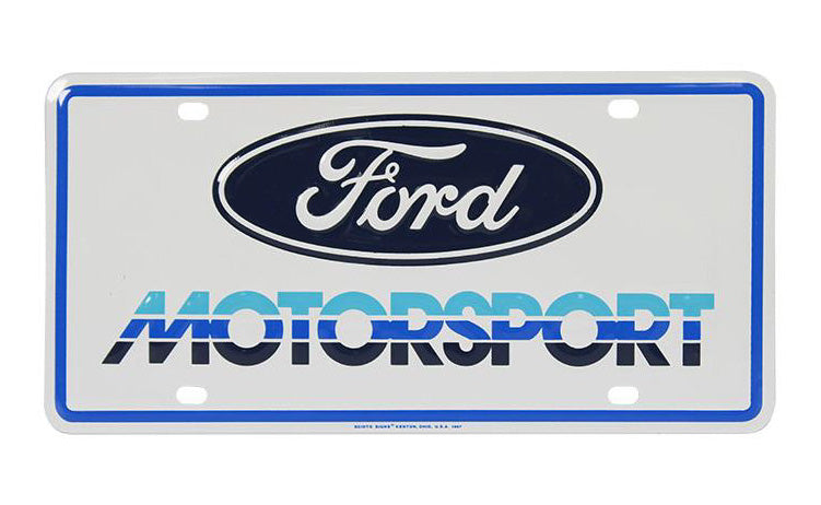 Ford Motorsport Front or Rear License Plate - Blue & White