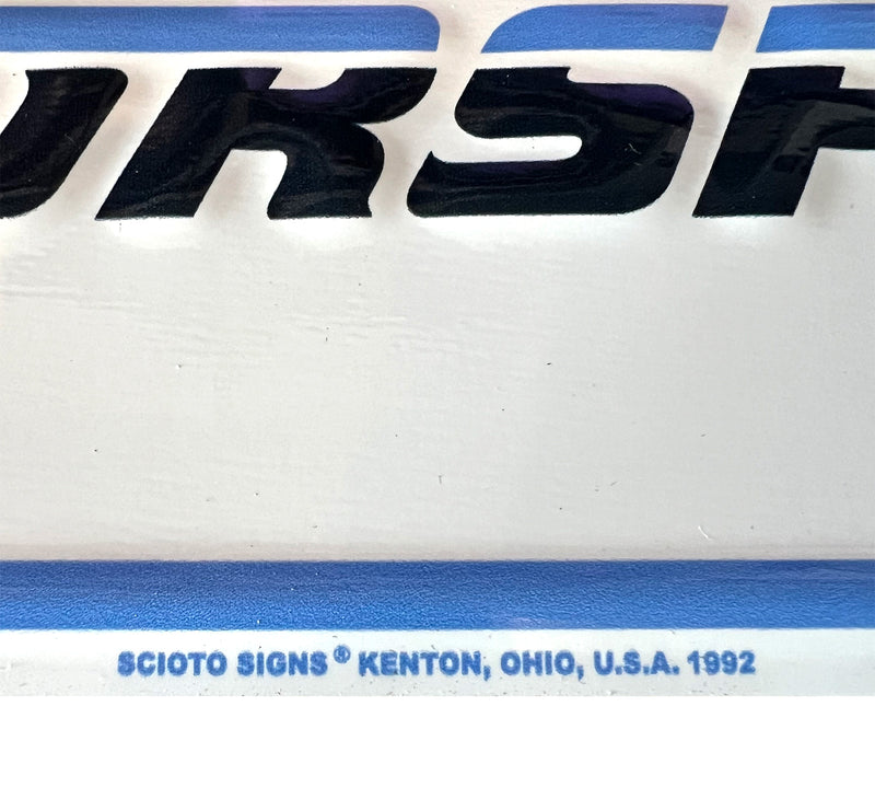 Ford Motorsport Late 1980s Style Logo Blue Metal License Plate Insert, Keychain, & Emblem