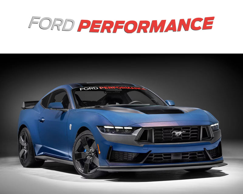 2024-2026 Mustang Ford Performance 48" Front Windshield Banner Decal White & Red