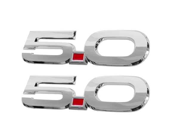 2015-2023 Mustang GT 5.0 Genuine Ford OEM 5.0 Chrome 5.5" Fender Side Emblems