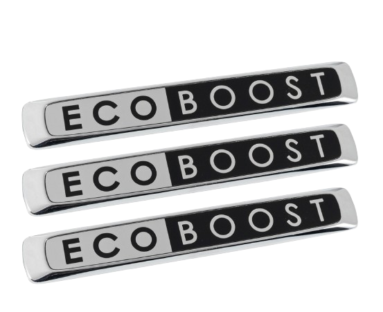 2011-2017 F150 Ecoboost Chrome & Black Rear Trunk Side Fender Emblems Set of 3