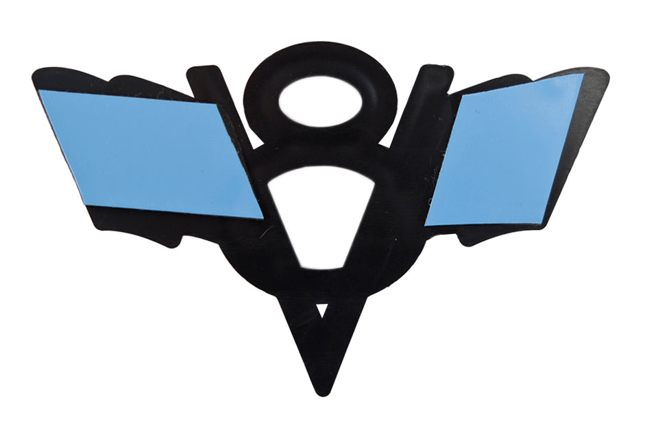 American & Checkered Flags V8 Black Fender Trunk Exterior Badges Emblems - Pair