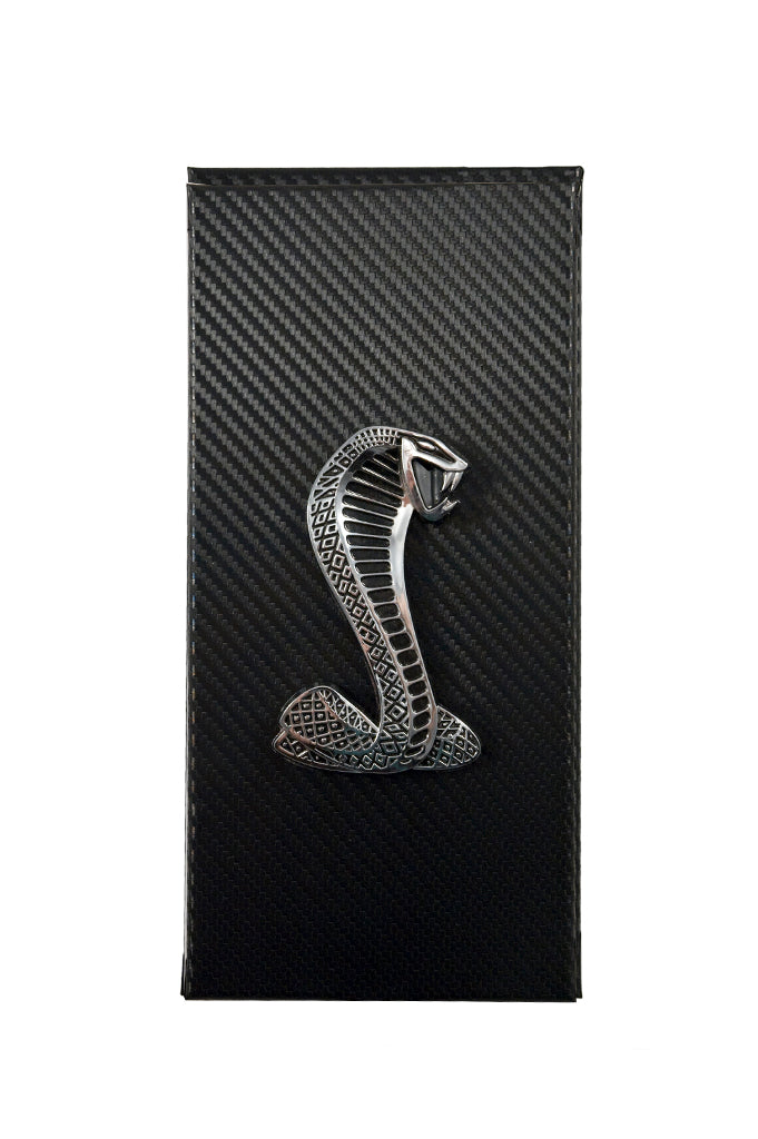 2005-2009 Mustang Shelby GT500 Carbon Fiber Fuse Box Cover Chrome Snake Emblem