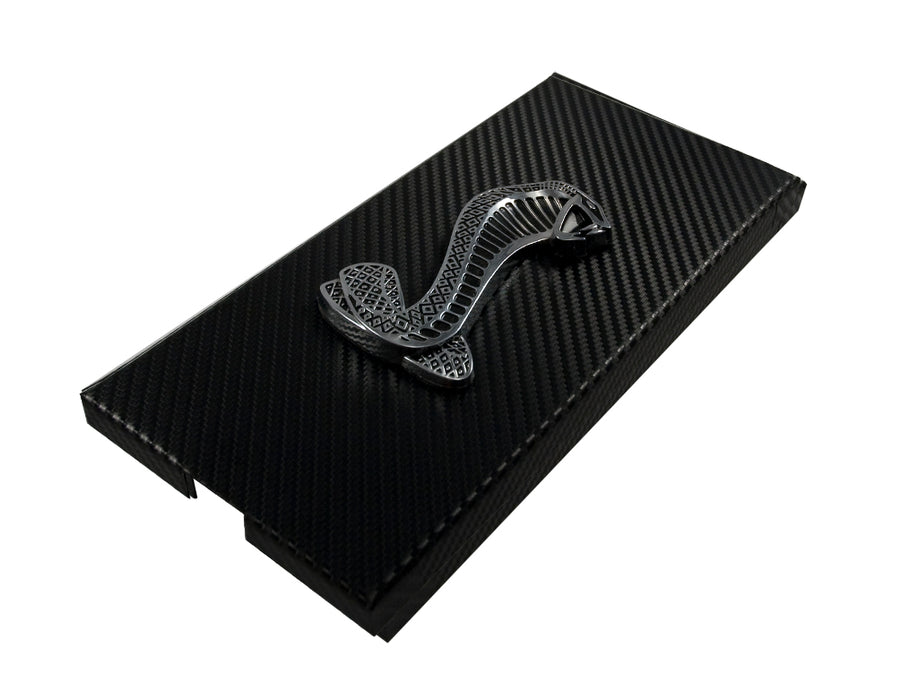 2005-2009 Mustang Shelby GT500 Carbon Fiber Fuse Box Cover Chrome Snake Emblem