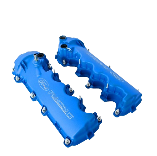 2005-2010 Mustang GT 4.6 3V Ford Racing Etched Blue Cam Valve Covers - Pair