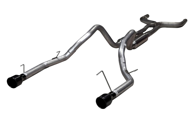 2005-2009 Mustang V6 4.0 PYPES Phantom True Dual Mid Muffler Exhaust Black Tips