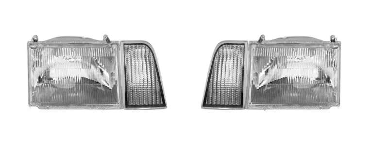 1985 1/2-1986 Ford Mustang SVO OEM Headlights Parking Lights w Rubber Seals 6pcs