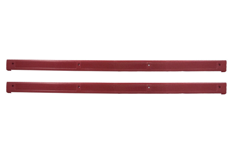 1979-1993 Mustang Bottom Door Jam Sill Step Plates in Red Pair LH & RH