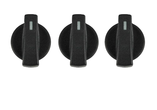 1990-93 Mustang Heater A/C Air Climate Control Knobs Switches 3pc w Green Lenses