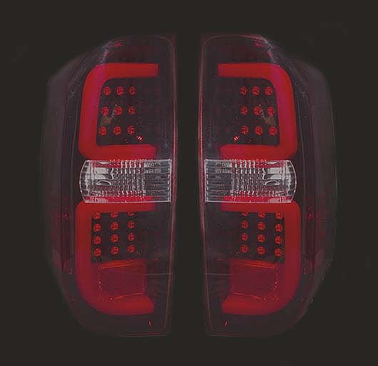 2014-16 Toyota Tundra Rear Brake Reverse Red Smoked Taillights w Brake LED Bulbs