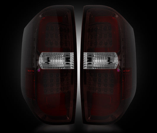 2014-16 Toyota Tundra Rear Brake Reverse Red Smoked Taillights w Brake LED Bulbs