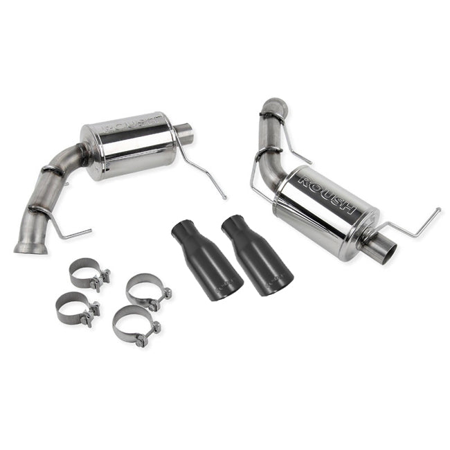 2011-2014 Ford Mustang V6 3.7 3.7L Roush Axle Back Muffler Exhaust Kit Black Tips 421145-BLK