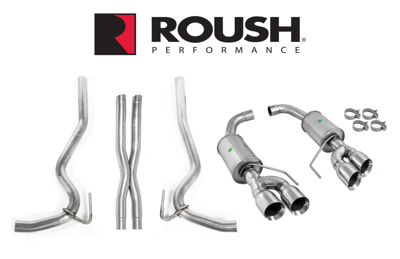 2018-2026 Mustang Coupe GT 5.0L Roush 422093 Cat Back Exhaust System with X Pipe