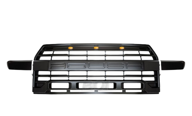 2015-2017 Ford F-150 OEM Roush 422248 Black Front Bumper Grille Grill w/ Lights