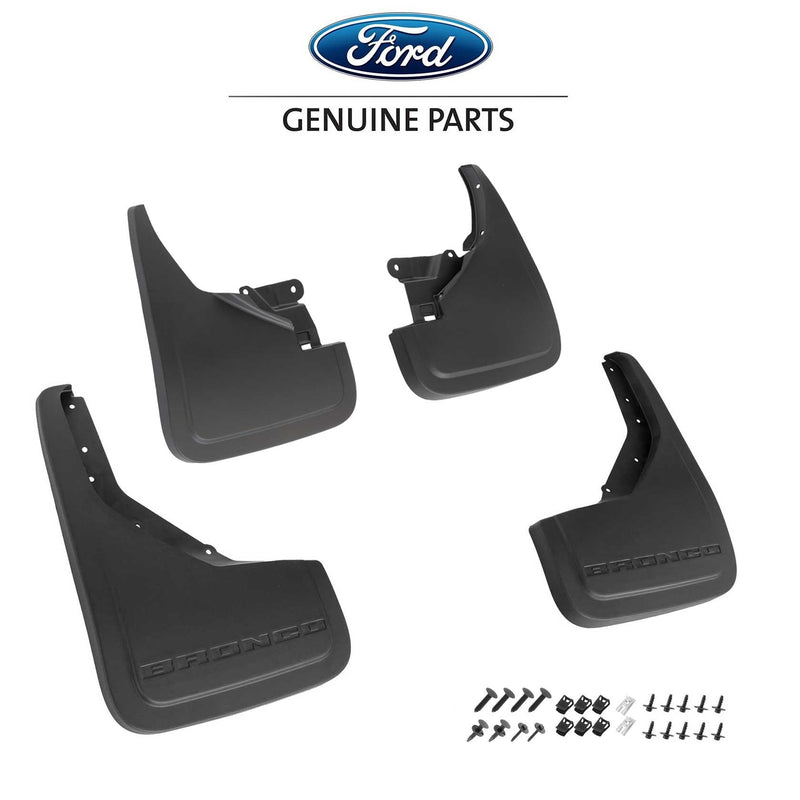 2021-2026 Ford Bronco OEM Black Front & Rear Mud Flaps Splash Guards - Set of 4