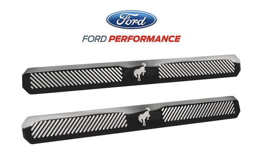 2021-2023 Ford Bronco OEM 2-Door Sill Step Plates Pair Black Chrome w/ Logo