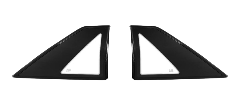 1987-1993 Ford Mustang Hatchback Quarter Windows Glass & Moldings LH RH