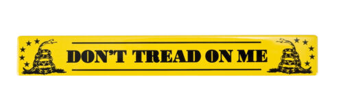 Don't Tread On Me Gadsden Flag 5 3/4" Yellow & Black Aluminum Emblem