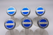 Corvette C7 Z06 & Z51 Manual 6pc Engine Cap Cover Set - Blue Corvette Name Logo
