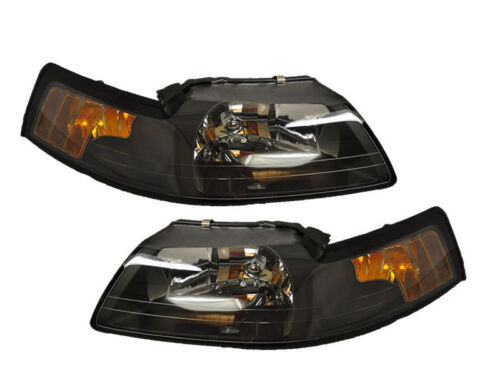 2001-2004 Ford Mustang & Cobra Stock Headlights Headlamps w/ Xenon 9007 Bulbs