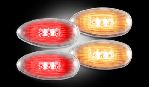 1999-2013 Chevy GMC Truck Dually Clear LED Rear Fender Side Marker Lights Lamps