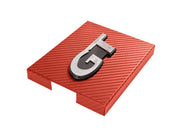 1998-2004 Mustang Red Carbon Fiber Stainless Engine Fuse Box Cover w/ GT Emblem