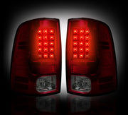 2009-2013 Ram 1500 2500 3500 Rear Dark Smoked Red Taillights w/ Brake LED Bulbs