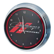 Red Light Up Neon Clock w/ Chrome Trim for Dodge Challenger SRT Hellcat Demon